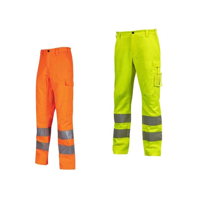 U-Power, Pantaloni da Lavoro Vega, Alta Visibilita', Arancio Fluo