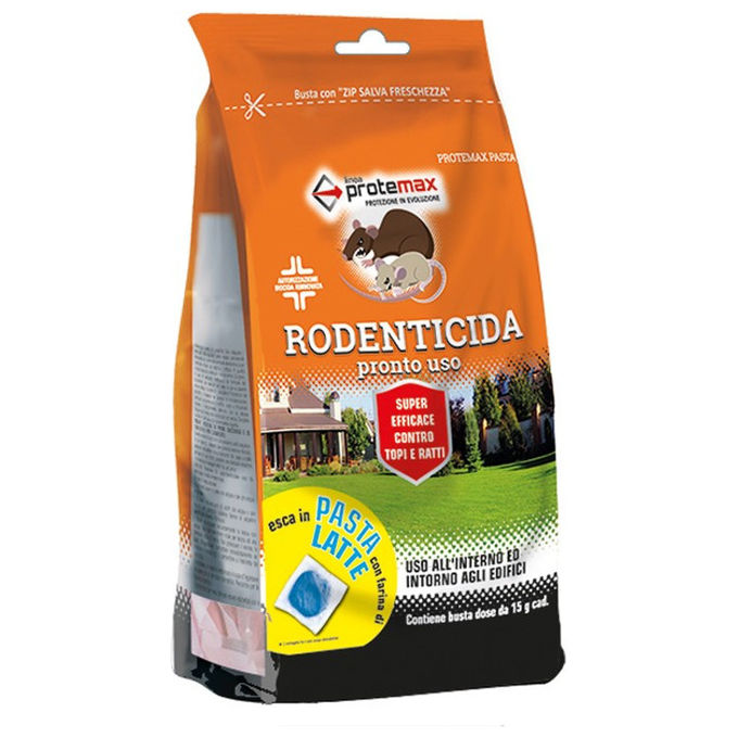 Protemax, Rodenticida Pasta Blu, 10 Bustine da 15 Gr, Antiratti