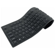 Techly Tastiera Flessibile in Silicone USB-PS2 Layout Italiano Impermeabile Antipolvere Nera