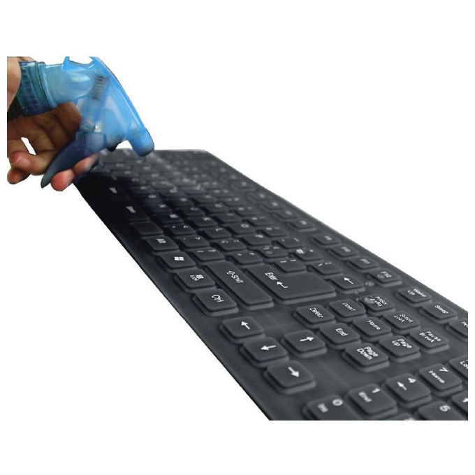 Techly Tastiera Flessibile in Silicone USB-PS2 Layout Italiano Impermeabile Antipolvere Nera
