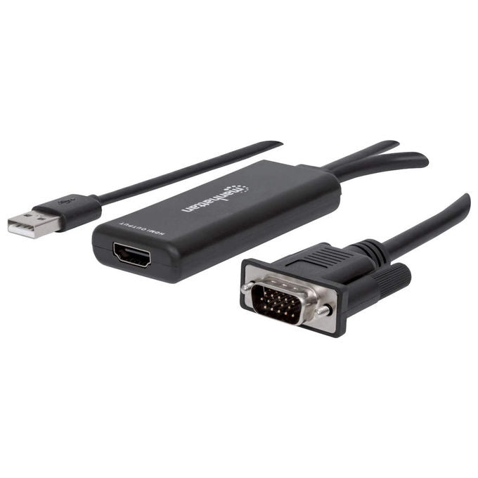 Manhattan Convertitore Video USB Type-A VGA HDMI Nero 1 m Modello 152426