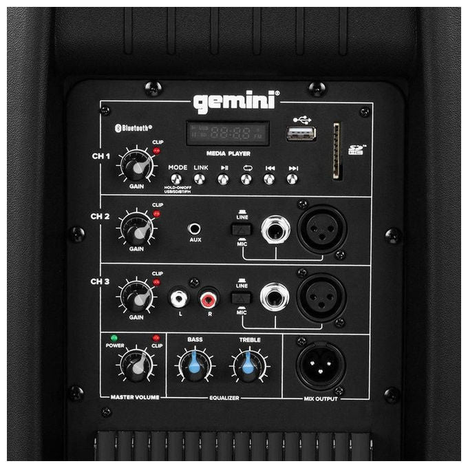 Gemini Cassa Attiva PA 2 Vie AS-2112BT Bluetooth Nero
