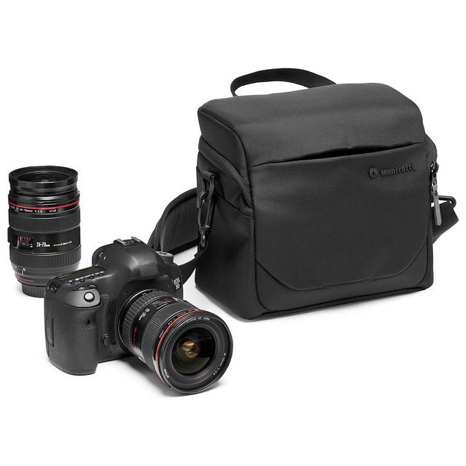 Manfrotto MB MA3-SB-L Advanced III Borsa a Spalla per Fotocamera DSLR Mirrorless Resistente all'Acqua con Copertura Antipioggia colore Nero