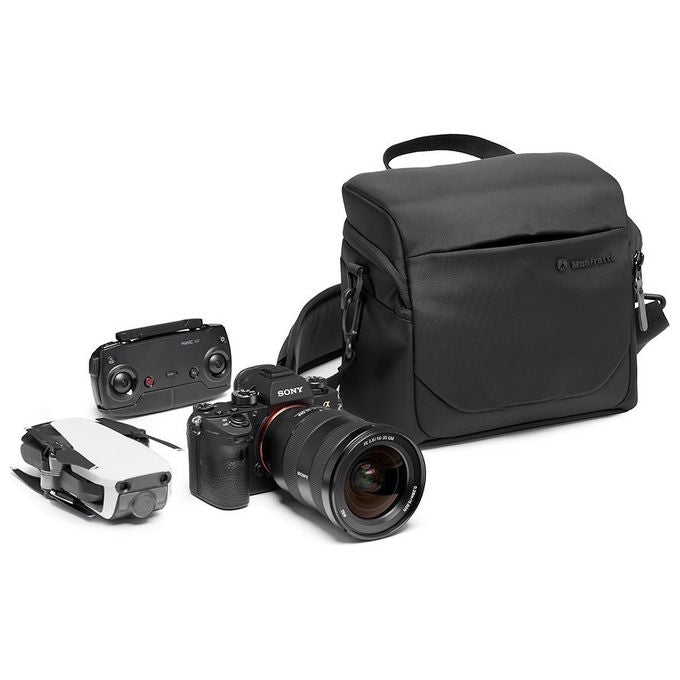 Manfrotto MB MA3-SB-L Advanced III Borsa a Spalla per Fotocamera DSLR Mirrorless Resistente all'Acqua con Copertura Antipioggia colore Nero