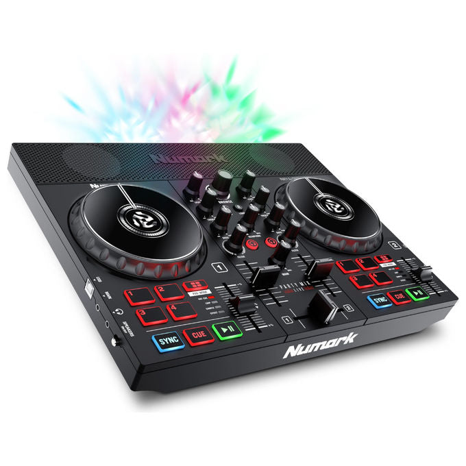 Numark PARTYMIXLIVE Party Mix Live Controller DJ 2 Canali Altoparlanti Integrati 10W Scheda Audio Serato DJ Lite LED