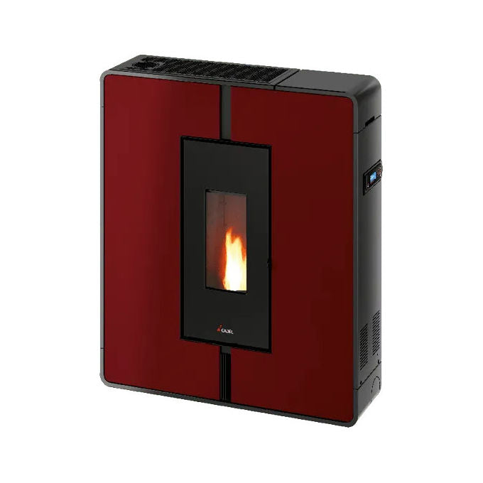 Cadel Stufa a Pellet Tile Plus 10 Rosso, 10kW, 85,5x94,8x26,5 cm