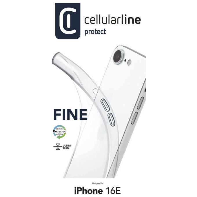 Cellularline FINECIPHSE4T Fine Cover iPhone 16e 17e TPU Ultra Sottile Micro-Dots colore Trasparente