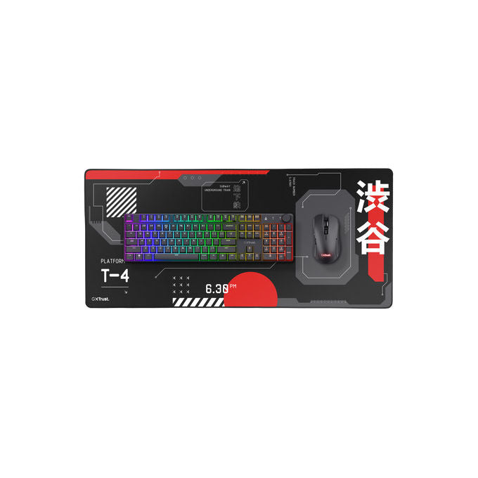 Trust Tappetino Mouse Gaming XXL 90x40 cm Antiscivolo Nero Grigio Rosso Bianco