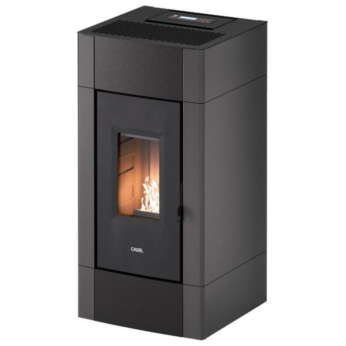 Cadel Stufa a Pellet Ventilata Cristal 9 Grigio Rosso Bianco Acciaio