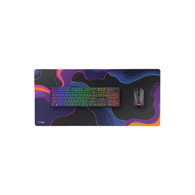 Trust Tappetino Mouse Gaming GXT 759 XXL 90x40 cm Nero Blu Rosa e Viola