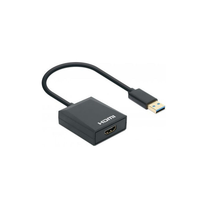 Manhattan Replicatore di Porte USB 3.2 Gen 1 Adattatore Video Nero
