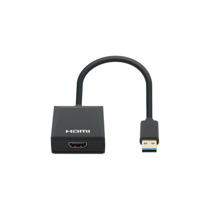 Manhattan Replicatore di Porte USB 3.2 Gen 1 Adattatore Video Nero