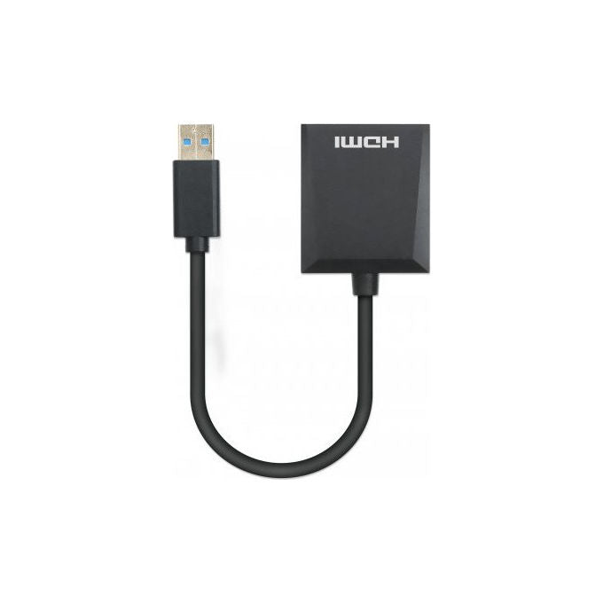 Manhattan Replicatore di Porte USB 3.2 Gen 1 Adattatore Video Nero