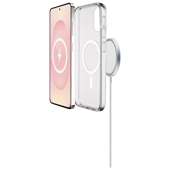 Cellularline Clear Mag, Custodia Rigida Trasparente con Gomma, Galaxy S25 Edge, MagSafe