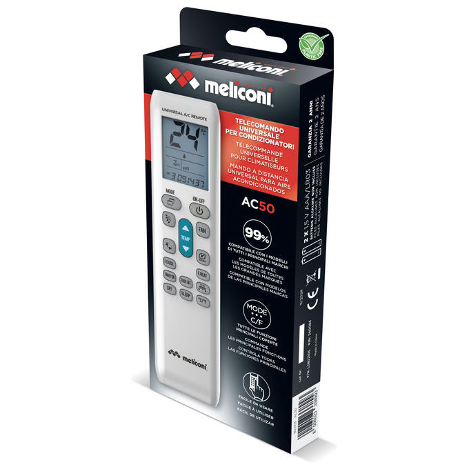 Meliconi Telecomando Universale Aria Condizionata AC50 Compatibile con il 99% dei modelli