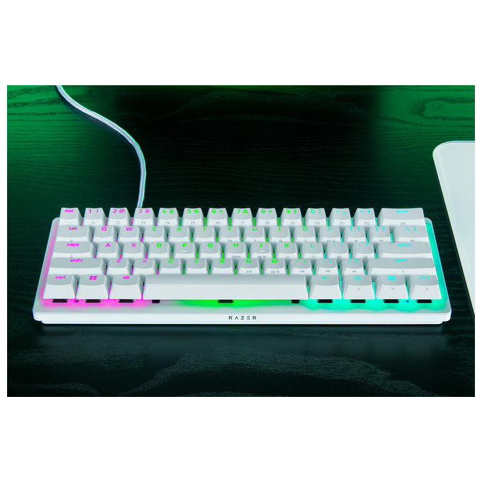Razer, Tastiera Gaming, QWERTY Inglese Britannico, Ottica, Bianca