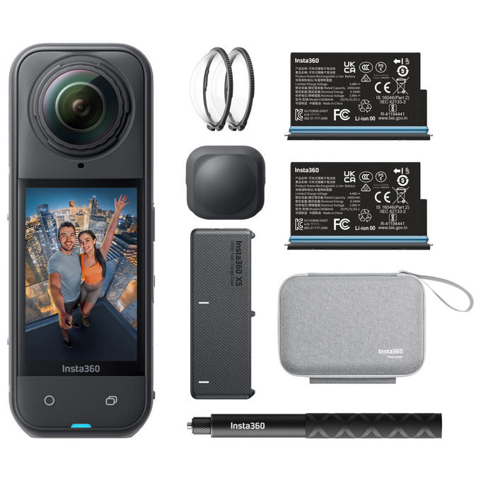Insta360 CINSAAHA_2 X5 Bundle Action Cam 360° 8K Ultra HD 72 MP Impermeabile 15 m Wi-Fi Bluetooth colore Nero