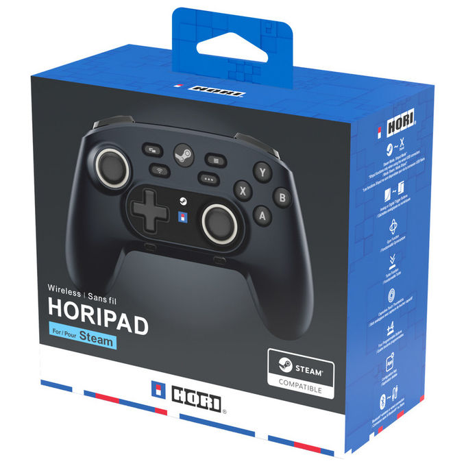 Hori, Gamepad Analogico-Digitale Bluetooth per PC, Nero, Horipad Steam