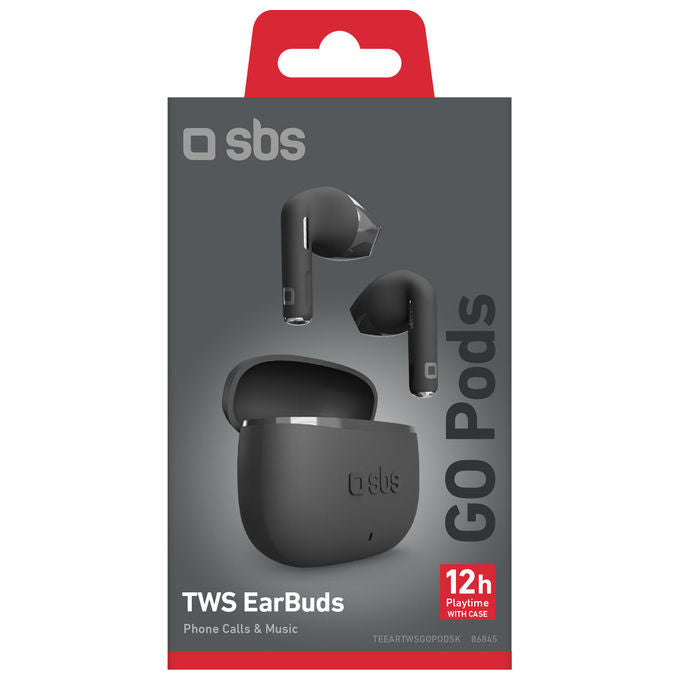 Sbs Auricolari Go Pods Teeartwsgo Tws Musica e Chiamate Bluetooth Nero