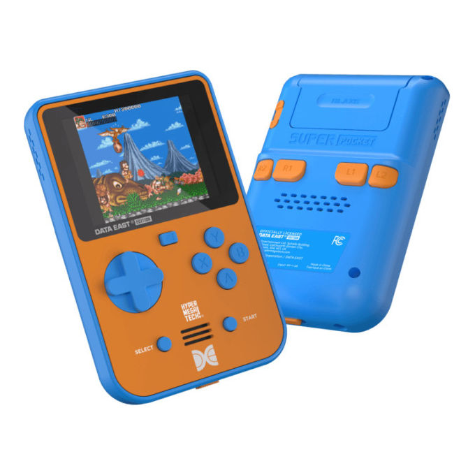 HyperMegaTech Console Portatile Data East Edition Retro' 18 Giochi Inclusi Blu e Marrone