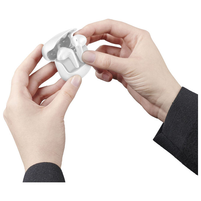 Cellularline, Auricolari Bluetooth, con custodia di ricarica e funzione ENC, Bianco