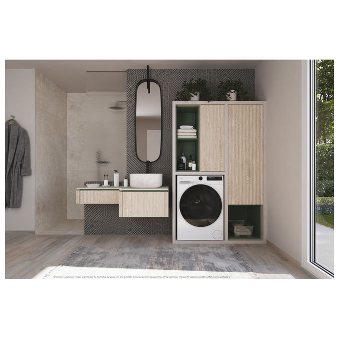 Candy BP 49SBL8-S Lavatrice Slim 9 Kg 1400 rpm Classe A Inverter Wi-Fi Vapore Libera installazione (85x60x52 cm) colore Bianco
