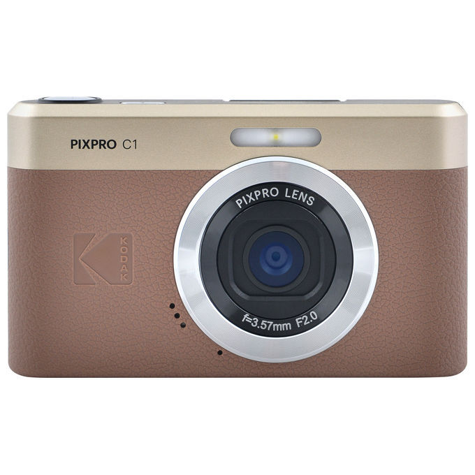 Kodak C1BN Pixpro Fotocamera Digitale Compatta 13 MP CMOS Zoom 4x Schermo 2.8'' Full HD USB Type-C colore Marrone
