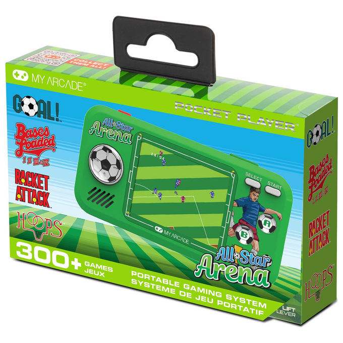 MY ARCADE DGUNL-4128 All Star Arena Console Retrogaming Portatile 307 Giochi Schermo 2.75'' colore Verde