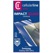 Cellularline Vetro Temperato Impact Glass Capsule per Galaxy S25 Ultra Resistente Trasparente