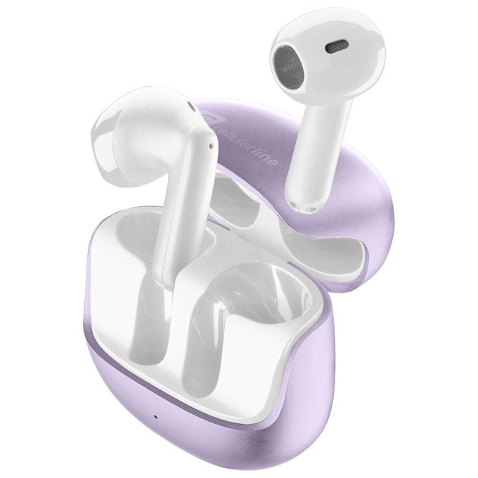 Cellularline Auricolari Bluetooth Viola Custodia Ricarica Tecnologia ENC