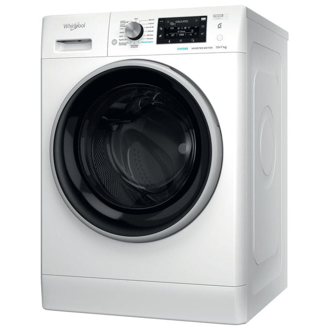 Whirlpool FFWDD 107448 WBS IT FreshCare Lavasciuga Libera Installazione 10-7 Kg 1400 rpm Classe C 6° Senso Vapore (85x59,5x60,5 cm) colore Bianco