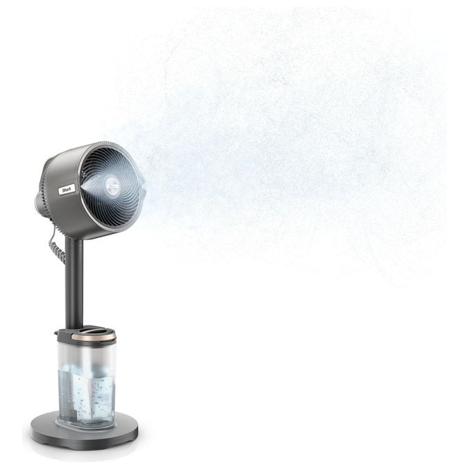 Shark FA300EU FlexBreeze Pro Mist Ventilatore a Piantana e da Tavolo con Nebulizzatore 5 Velocita' 36W Autonomia 24h Telecomando colore Antracite