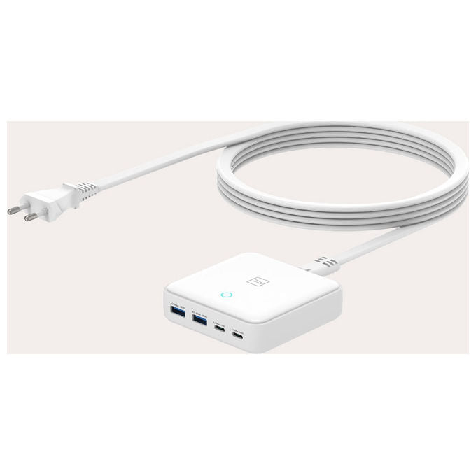 Tucano MA-DEGAN65-EU-W Caricabatterie da Parete 65W GaN 4 Porte USB-C USB-A Power Delivery 3.0 Quick Charge 3.0 colore Bianco