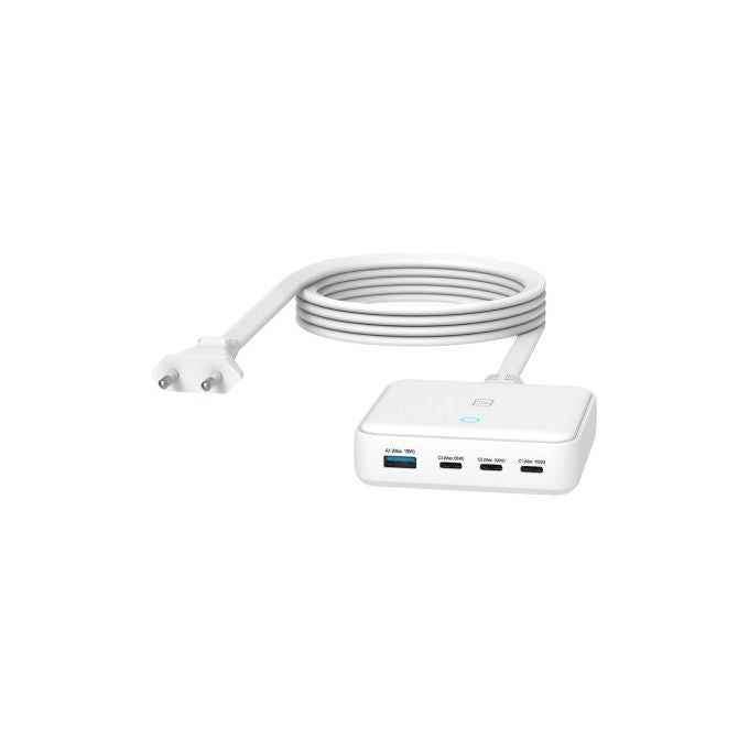 Tucano Caricabatterie GaN 100W 4 Porte USB-C USB-A Bianco