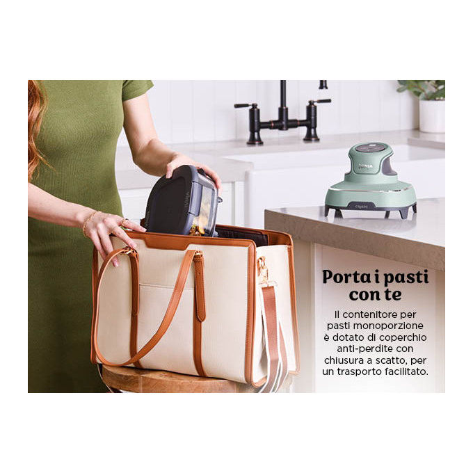 Ninja FN101EUGY CRISPi Friggitrice ad aria 3,8 L 1700 W 4 Programmi Contenitori in Vetro colore Grigio