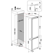 Whirlpool WHKN 3283 B4E Frigorifero combinato da incasso Total No Frost 193 cm Classe E Bianco 37 dB