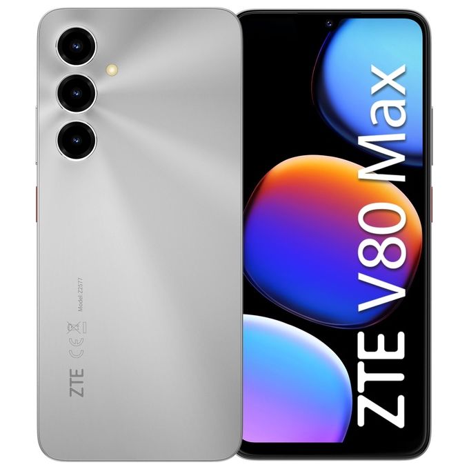 ZTE V80 Max smartphone, 6.9 pollici, Dual SIM, 4G LTE, 4GB RAM, 128GB, batteria 6000mAh, Stellar Silver