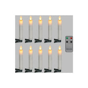 Lotti 1000125541 Candele LED senza fili 10 pezzi con telecomando e clip luce bianca calda colore Bianco