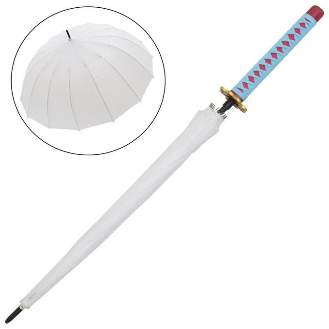 Altri Ombrello Katana Demon Slayer Mitsuri Kanroji Manico Legno Apertura A Scatto