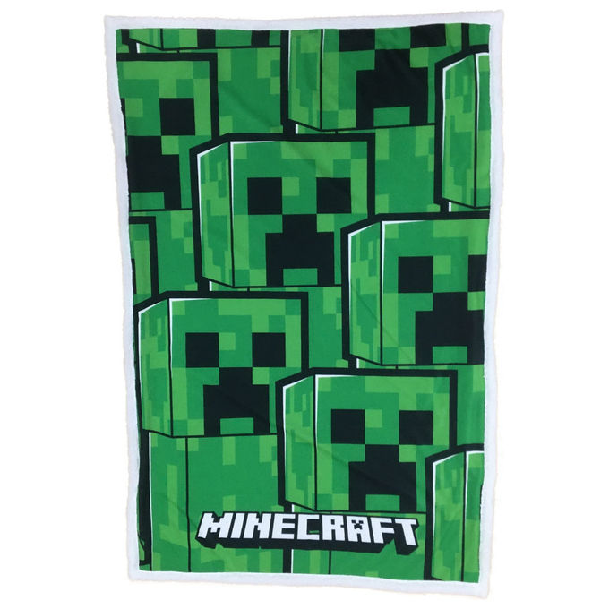 Minecraft, Coperta Sherpa, Morbida e Calda, 100x150cm