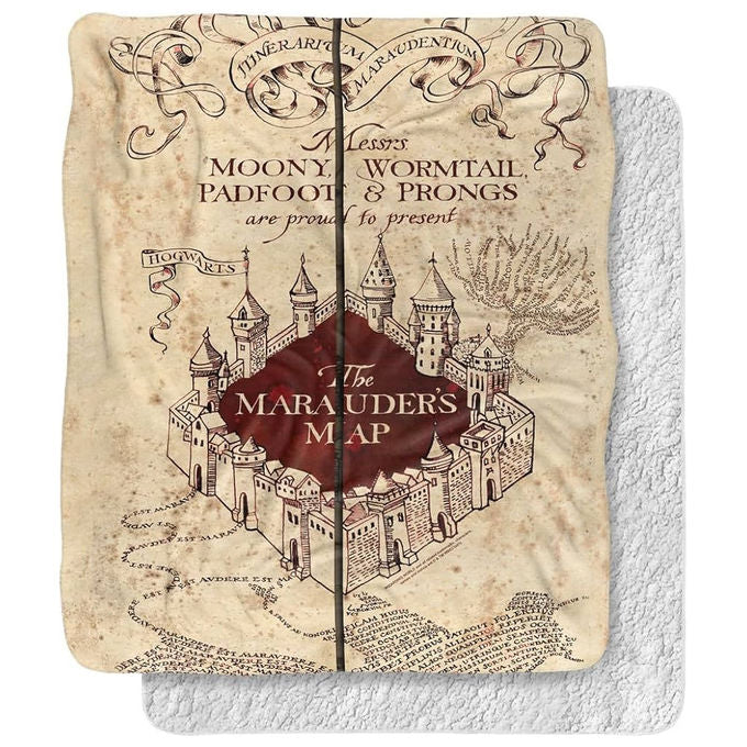 Harry Potter, Coperta Sherpa, Mappa del Malandrino, 100x150 cm