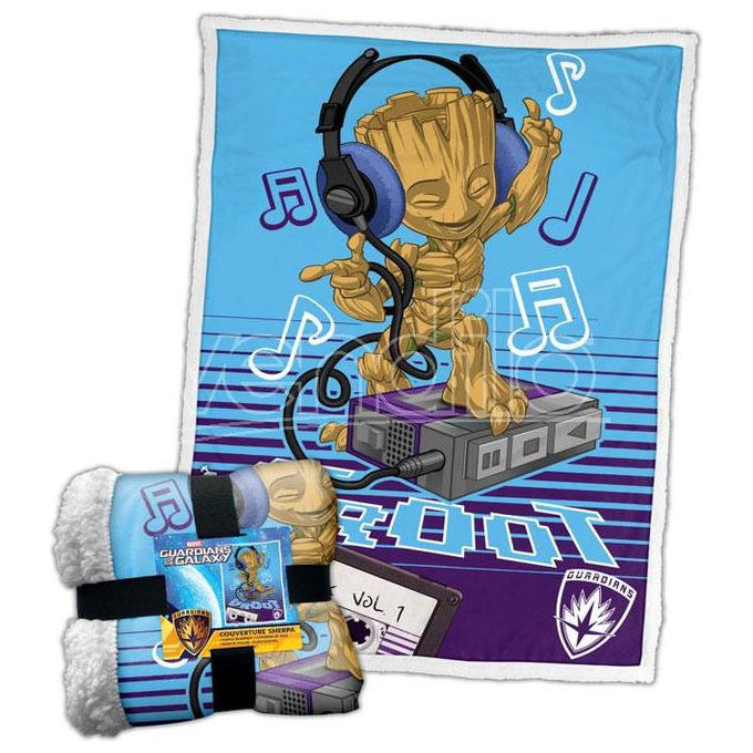 Bandai Coperta Sherpa Guardiani della Galassia con Groot 100x150 cm