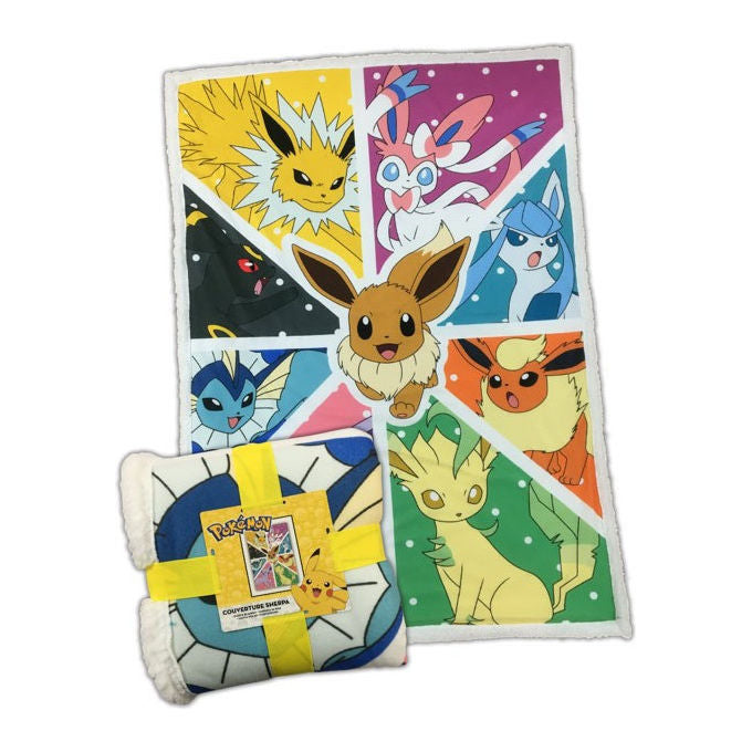 Pokemon, Coperta Sherpa, Eevee Transformation, 100x150 cm