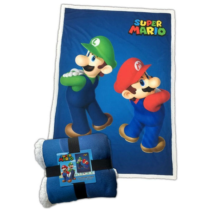 LYO Coperta in Pile Sherpa Super Mario e Luigi 100x150cm