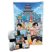 Lyo Coperta Sherpa One Piece Monkey D.Luffy e Portuguese D. Ace 100x150 cm