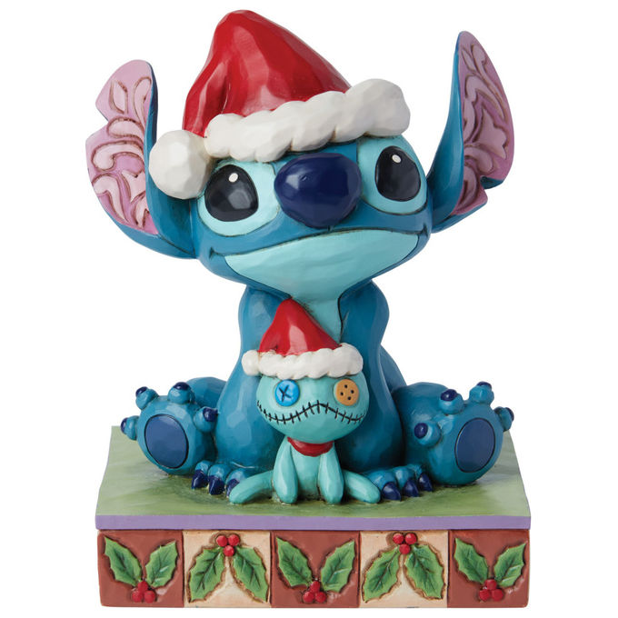 Disney Traditions, Babbo Natale Stitch e Scrump, Statuetta in Resina, Jim Shore
