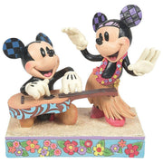 Disney Traditions Statuetta Topolino e Minnie Hawaii Resina Jim Shore 15.2 cm