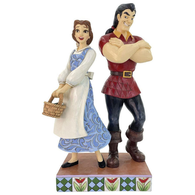 Enesco 6016342 Disney Traditions Statuetta Belle e Gaston Il Bene Contro Il Male Stone Resina 22 cm