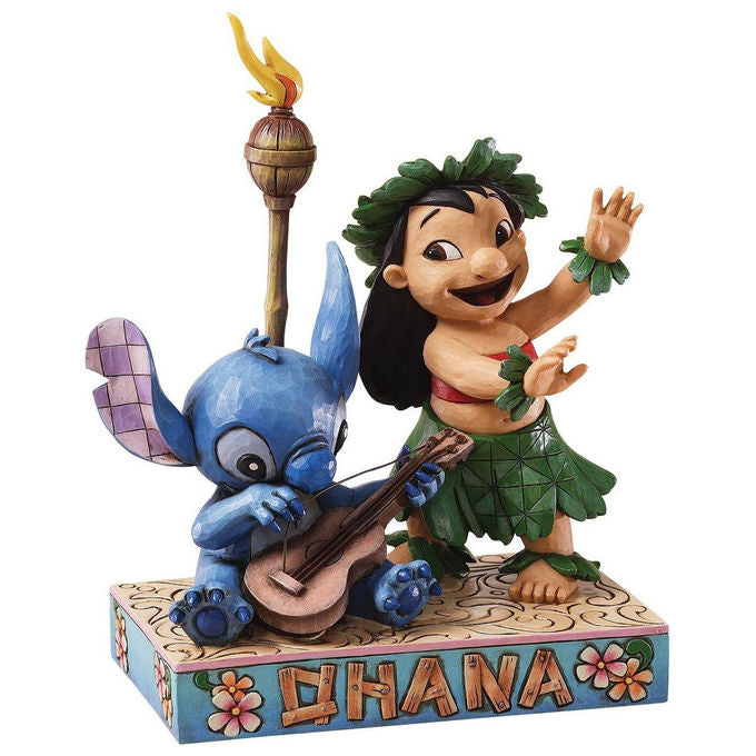 Disney Traditions 4027136 Statuetta Lilo e Stitch Ohana 18 cm Resina Dipinta a Mano Jim Shore