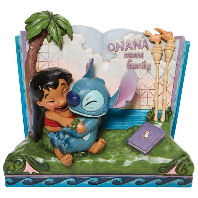 Disney Traditions, Statuetta Libro di Fiabe Lilo and Stitch, Resina, Jim Shore